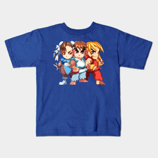 Super Chibi Fighters Kids T-Shirt by winsarcade